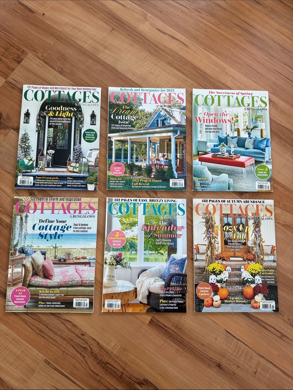 6 ~ Cottages & Bungalows Decor Magazine Lot — December 2021 thru November 2022